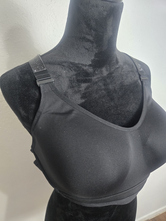 Victoria's Secret Other - Victoria's Secret Black Wireless Sports Bra with Wide Glitter Straps 34DDD